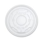 KR 4 oz Translucent Plastic Flat Lid With Pin Hole For Cold/Hot Paper Food Containers - 1 case (1000 piece)