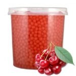 Ohsweet Cherry Flavored Toppping Boba 7 lb Jar - 1 case (4 jars)