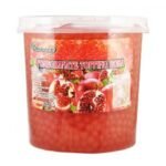 Ohsweet Pomegranate Flavored Topping Boba 7 lb Jar - 1 case (4 jars)