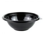 24 oz 7" Black Premium PET Plastic Salad Bowl - 300/Case