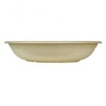 24oz 8" Natural/Tan Compostable Sugarcane Bagasse Round Bowl- 300/Case