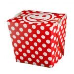26 oz Polka Dot Red Microwavable Paper Take Out Container - 1 case (400 piece)
