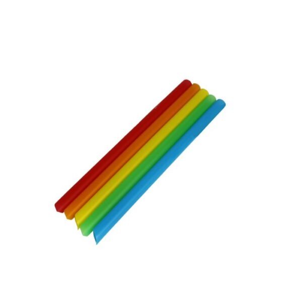 7.75" Colossal (11mm) Assorted Color Film-Wrapped Plastic Straw, style 2 - 1 case (2000 piece)