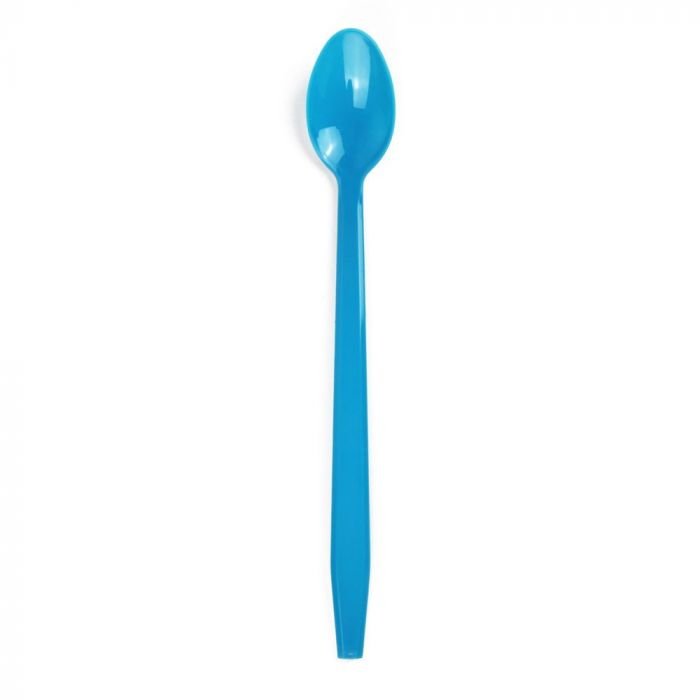 1111.1 Blue Plastic Long Handle Soda Spoon - 1 case (1000 piece) - Image 1