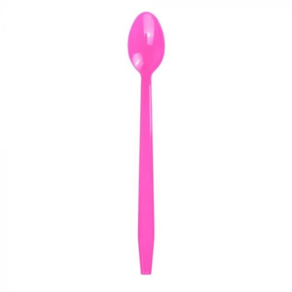 Pink Plastic Long Handle Soda Spoon - 1 case (1000 piece)