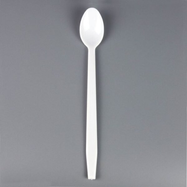 White Plastic Long Handle Soda Spoon - 1 case (1000 piece)