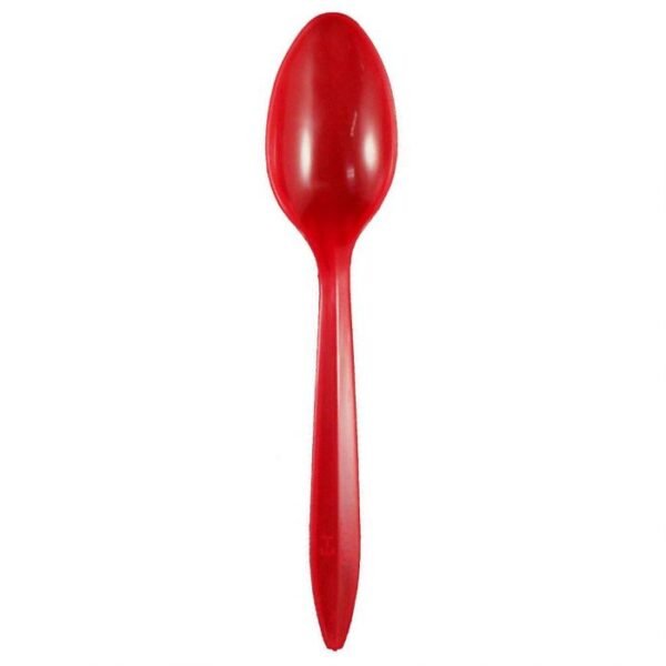 Red Medium Weight Plastic Spoon - 1 case (1000 piece)