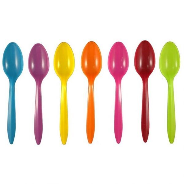 Medium Weight Plastic Spoon - Assorted (5 Colors) - 1 case (1000 piece)