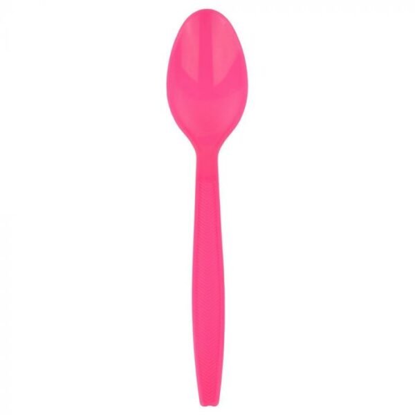 Pink Heavyweight Plastic Spoon With Textured Handle - 1 case (1000 piece)