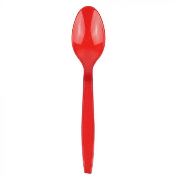 Red Heavyweight Plastic Spoon With Textured Handle - 1 case (1000 piece)