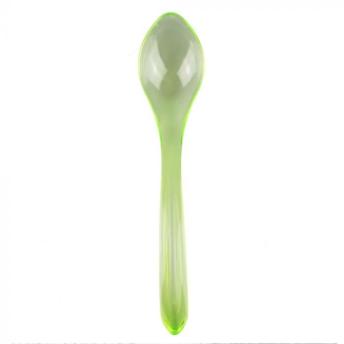1251.1 Green Transparent Plastic Wave Spoon - 1 case (1000 piece) - Image 1