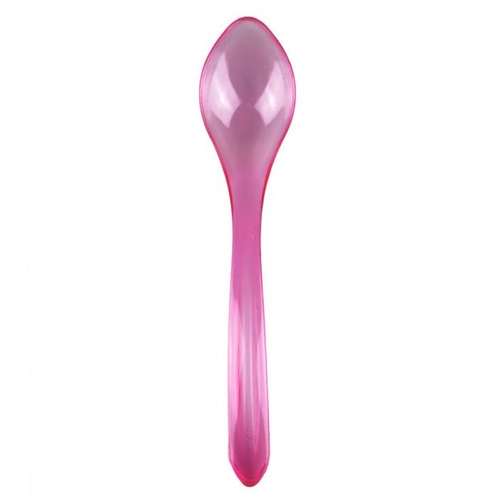 1253.1 Pink Transparent Plastic Wave Spoon - 1 case (1000 piece) - Image 1
