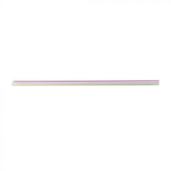 7.75'' Jumbo (6mm) Clear Striped Film-Wrapped Plastic Straw - 1 case (6000 piece)