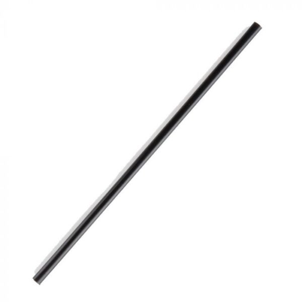 7.75'' Jumbo (6mm) Black Unwrapped Plastic Straw - 1 case (6000 piece)