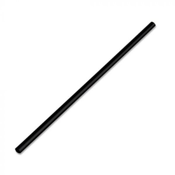 9" Giant (8mm) Black Film-Wrapped Plastic Straw - 1 case (2000 piece)