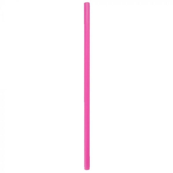9" Giant (8mm) Pink Film-Wrapped Plastic Straw - 1 case (2000 piece)