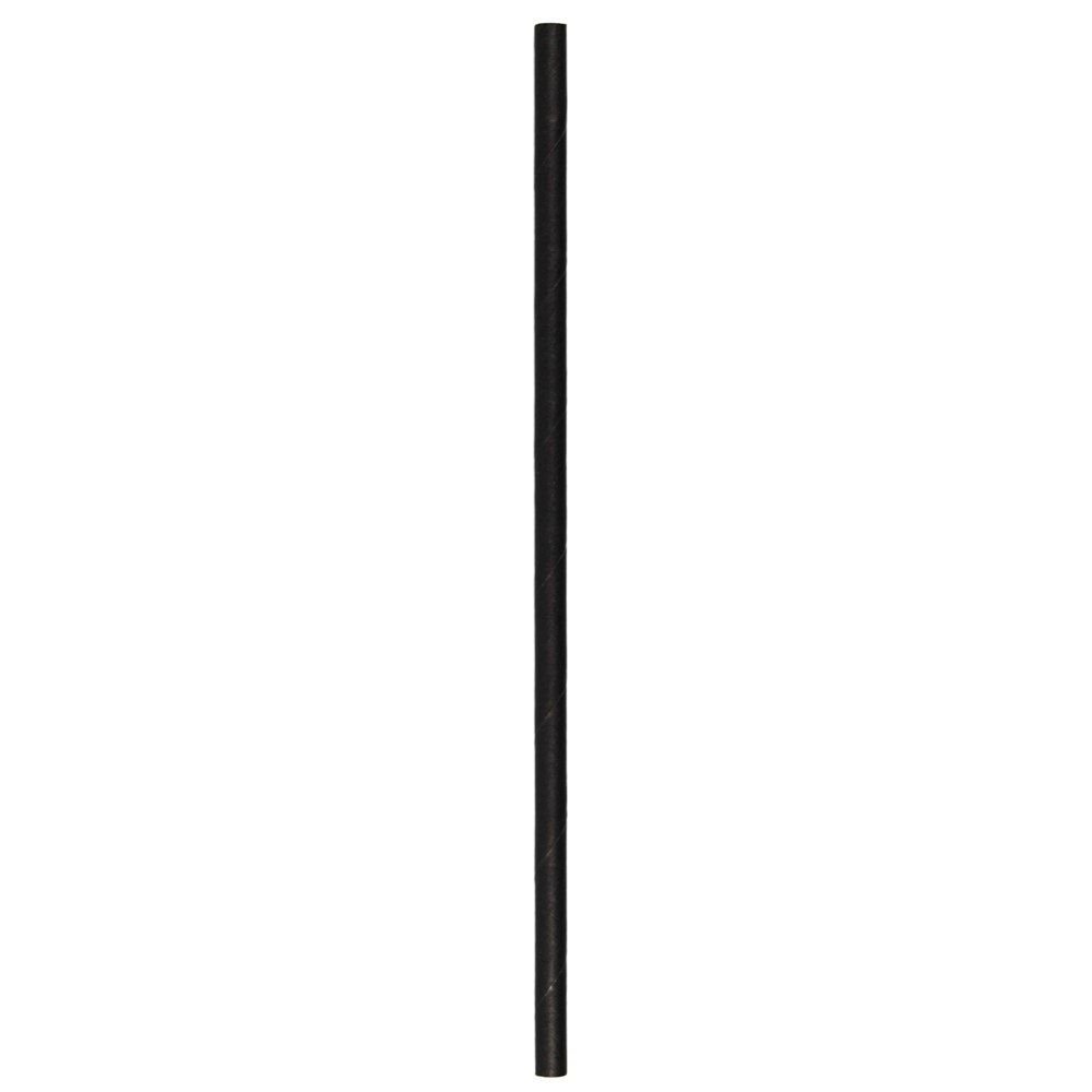 1406801.1_1 9" Giant (8mm) Black Unwrapped Paper Straw - 1 case (1200 piece) - Image 1