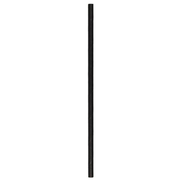 7.75" Jumbo (6mm) Black Unwrapped Paper Straw - 1 case (2000 piece)