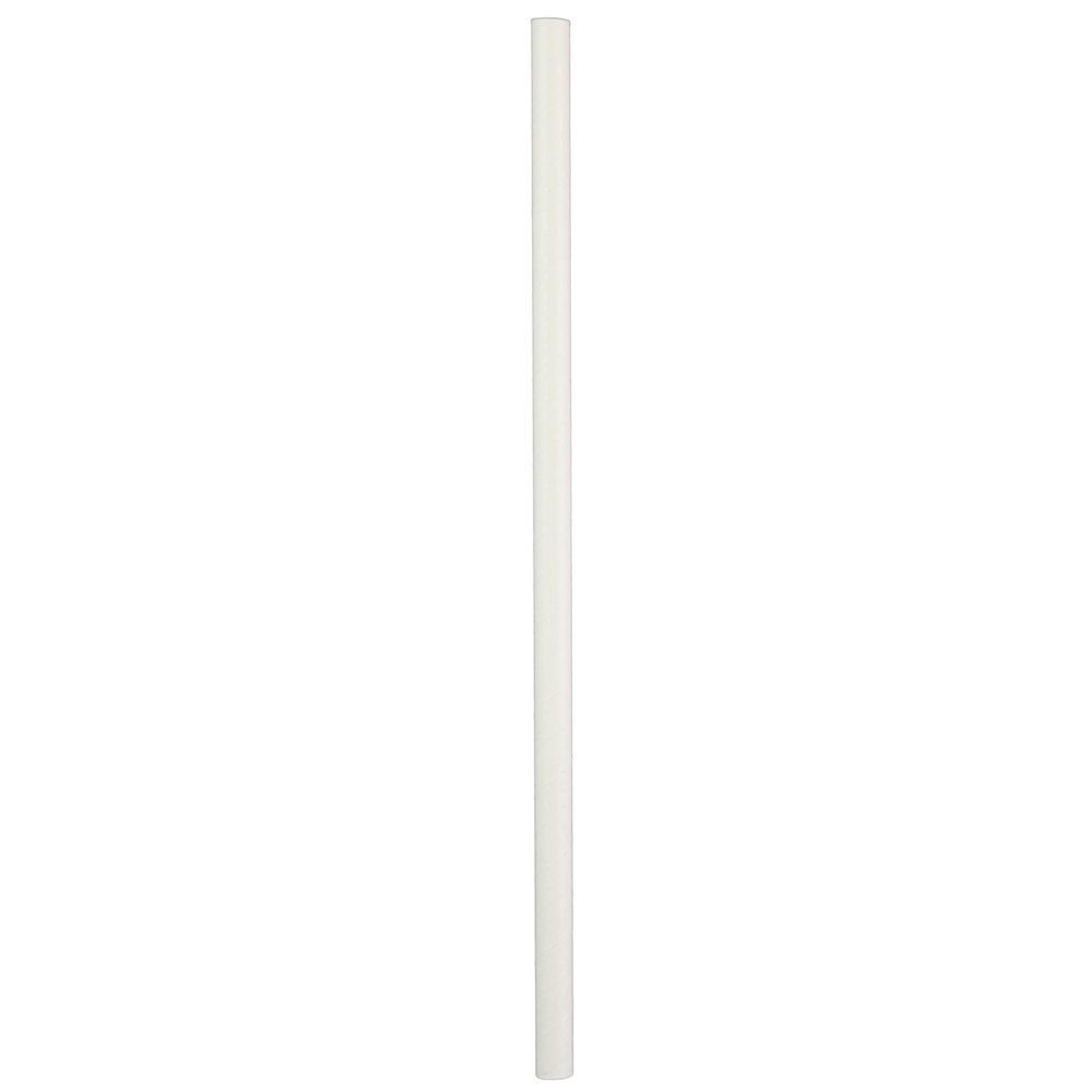 1408900.1 9" Giant (8mm) White Unwrapped Paper Straw - 1 case (1500 piece) - Image 1