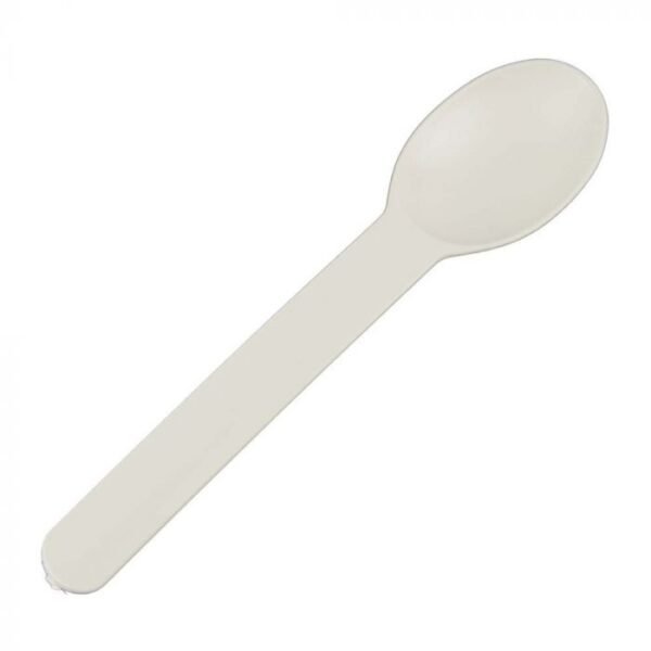 White Eco-Friendly WideHandle Spoon - 1 case (1000 piece)