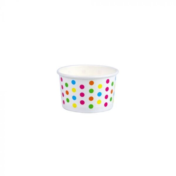 3 oz Polka Dot Rainbow Cold/Hot Paper Food Container - 1 case (1000 piece)