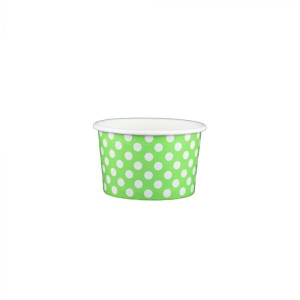 4 oz Polka Dot Lime Green Cold/Hot Paper Food Container - 1 case (1000 piece)