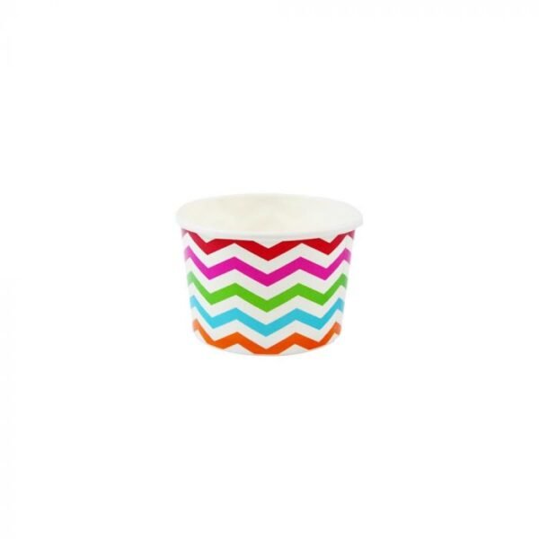 4 oz Chevron Print Rainbow Cold/Hot Paper Food Container - 1 case (1000 piece)