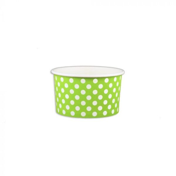 5 oz Polka Dot Lime Green Cold/Hot Paper Food Container - 1 case (1000 piece)