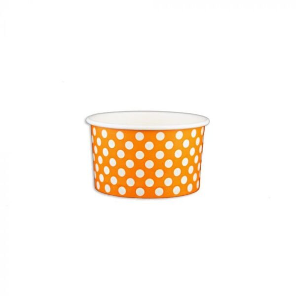 5 oz Polka Dot Orange Cold/Hot Paper Food Container - 1 case (1000 piece)