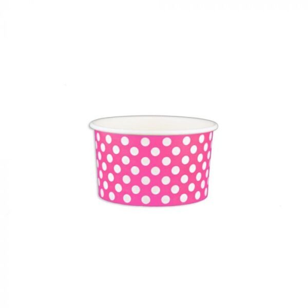 5 oz Polka Dot Pink Cold/Hot Paper Food Container - 1 case (1000 piece)