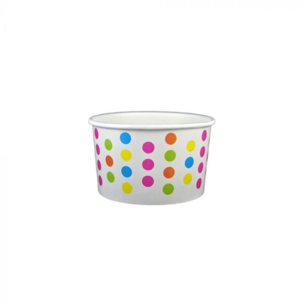 5 oz Polka Dot Rainbow Cold/Hot Paper Food Container - 1 case (1000 piece)