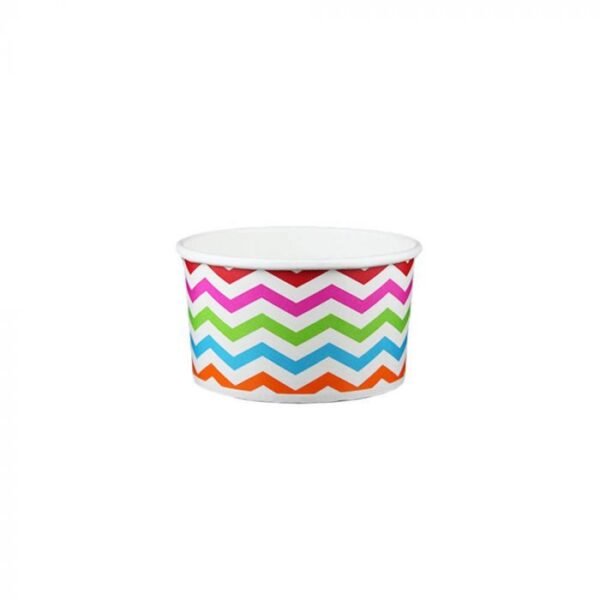 5 oz Chevron Print Rainbow Cold/Hot Paper Food Container - 1 case (1000 piece)