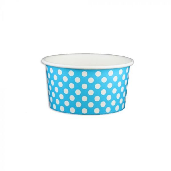 6 oz Polka Dot Blue Cold/Hot Paper Food Container - 1000/Case