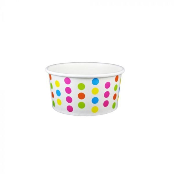 6 oz Polka Dot Rainbow Cold/Hot Paper Food Container - 1 case (1000 piece)