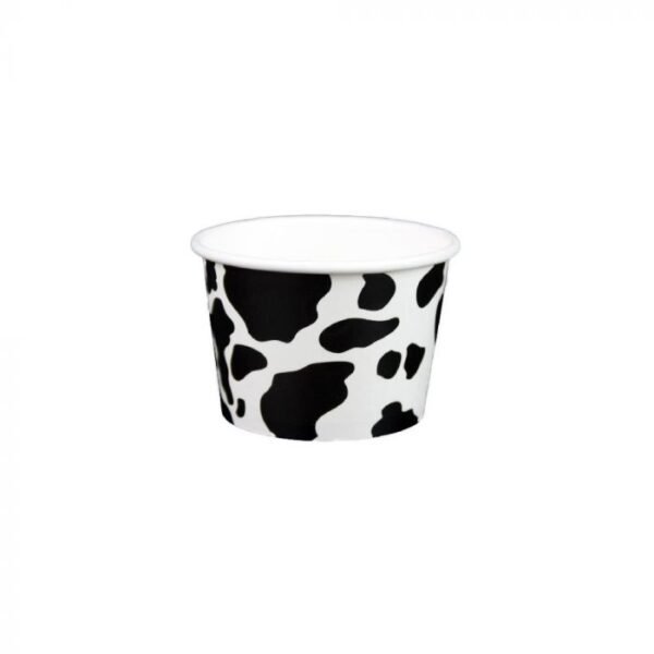 6 oz Dairy Print Cold/Hot Paper Food Container - 1 case (1000 piece)