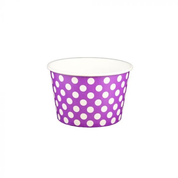 8 oz Polka Dot Purple Cold/Hot Paper Food Container - 1 case (1000 piece)