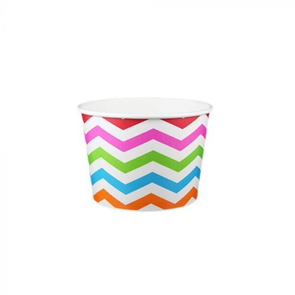 8 oz Chevron Print Rainbow Cold/Hot Paper Food Container - 1 case (1000 piece)
