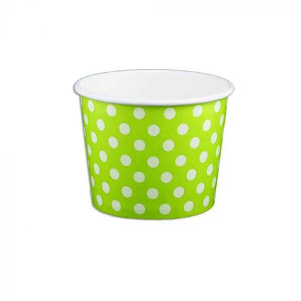 12 oz Polka Dot Lime Green Cold/Hot Paper Food Container - 1 case (1000 piece)