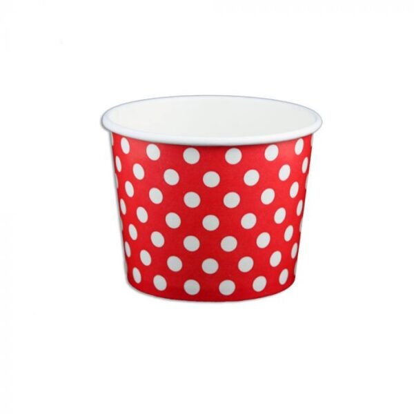 12 oz Polka Dot Red Cold/Hot Paper Food Container - 1 case (1000 piece)