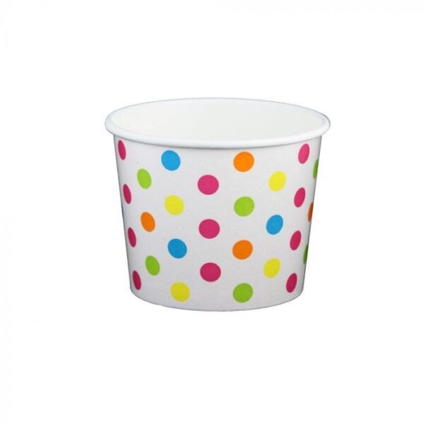 12 oz Polka Dot Rainbow Cold/Hot Paper Food Container - 1 case (1000 piece)