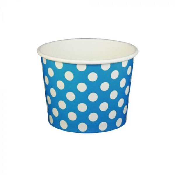 16 oz Polka Dot Blue Cold/Hot Paper Food Container - 1000/Case
