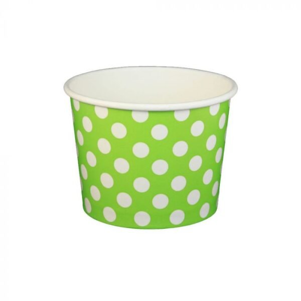16 oz Polka Dot Lime Green Cold/Hot Paper Food Container - 1 case (1000 piece)
