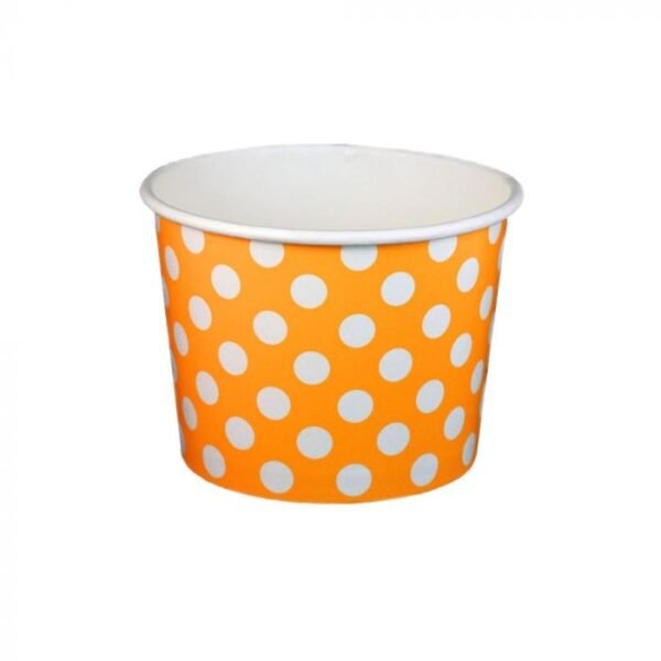 16 oz Polka Dot Orange Cold/Hot Paper Food Container - 1 case (1000 piece)