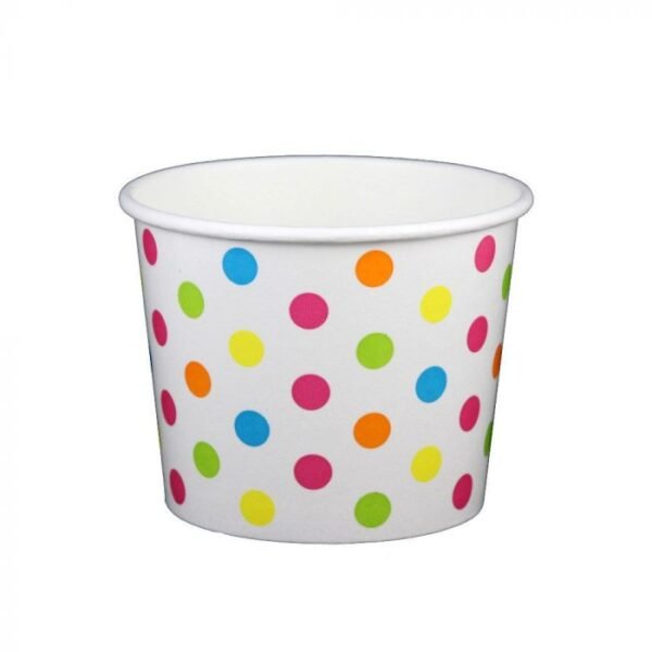 16 oz Polka Dot Rainbow Cold/Hot Paper Food Container - 1000/Case