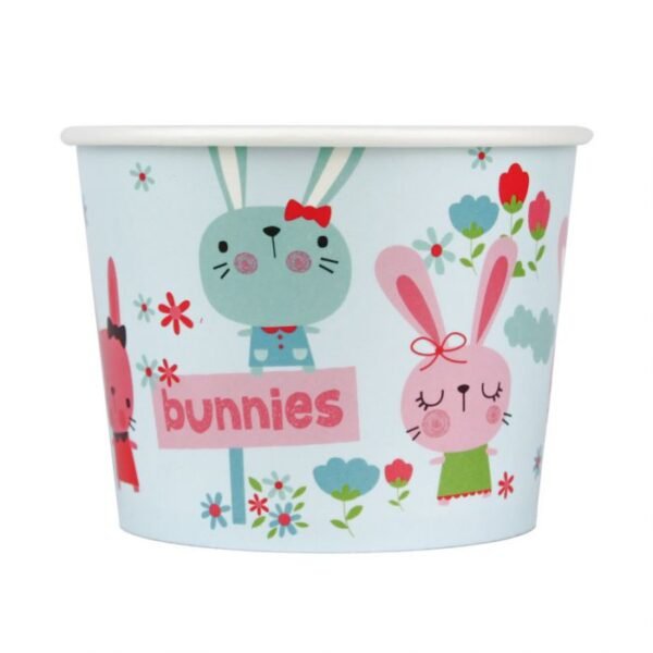 16 oz Bunnies Print Cold/Hot Paper Food Container - 1000/Case