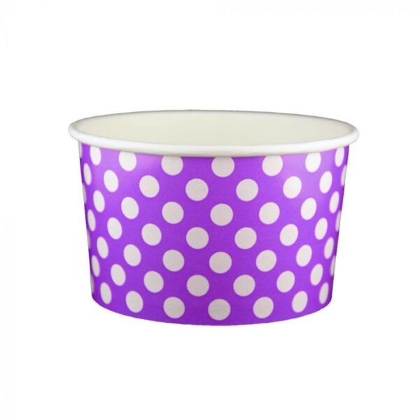 20 oz Polka Dot Purple Cold/Hot Paper Food Container - 600/Case