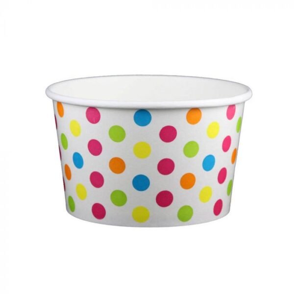 20 oz Polka Dot Rainbow Cold/Hot Paper Food Container - 600/Case