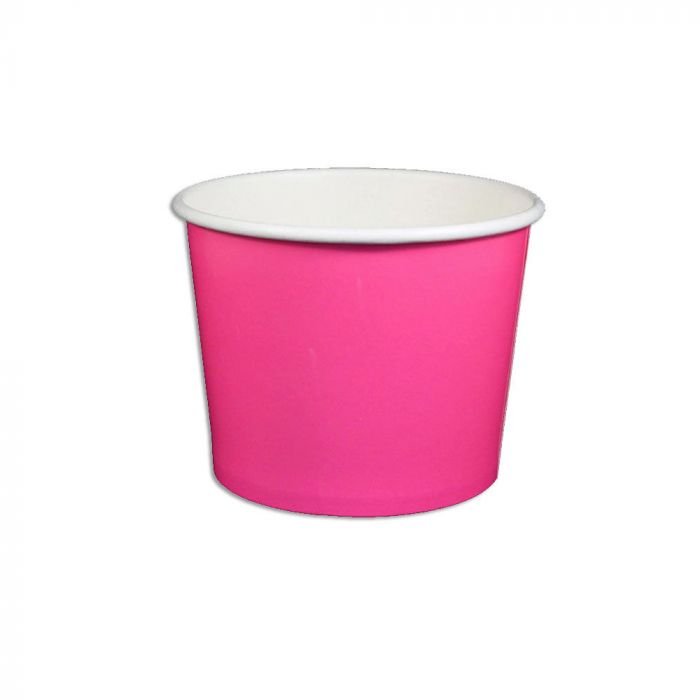 22787.1 12 oz Solid Pink Cold/Hot Paper Food Container - 1 case (1000 piece) - Image 1