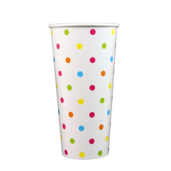 24 oz Polka Dot Rainbow Paper Cold Cup - 1 case (1000 piece)