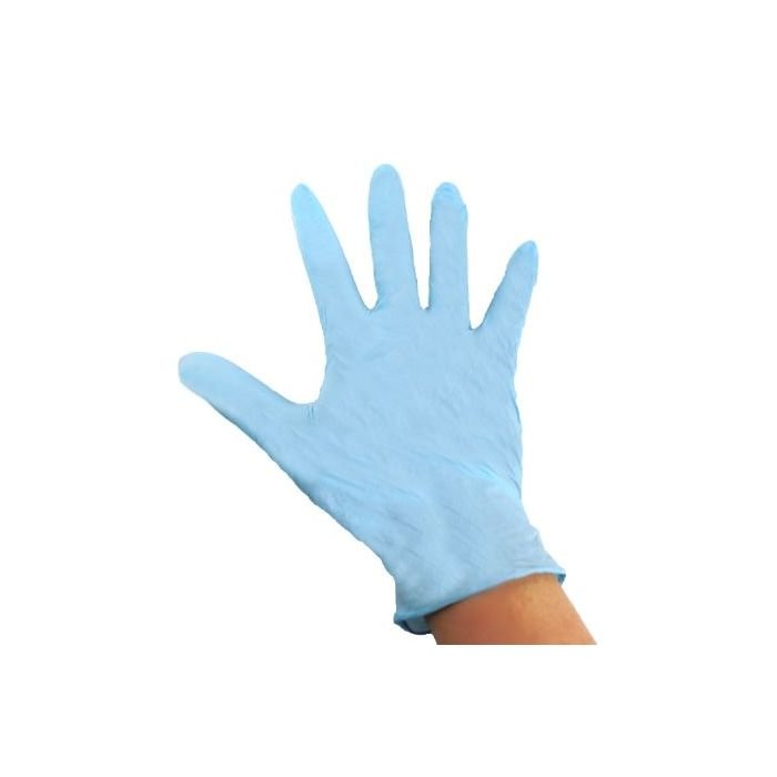 4768_1 Large Blue Powder Free Single Use Non-Sterile Nitrile Exam Glove - 1000/cs - Image 1